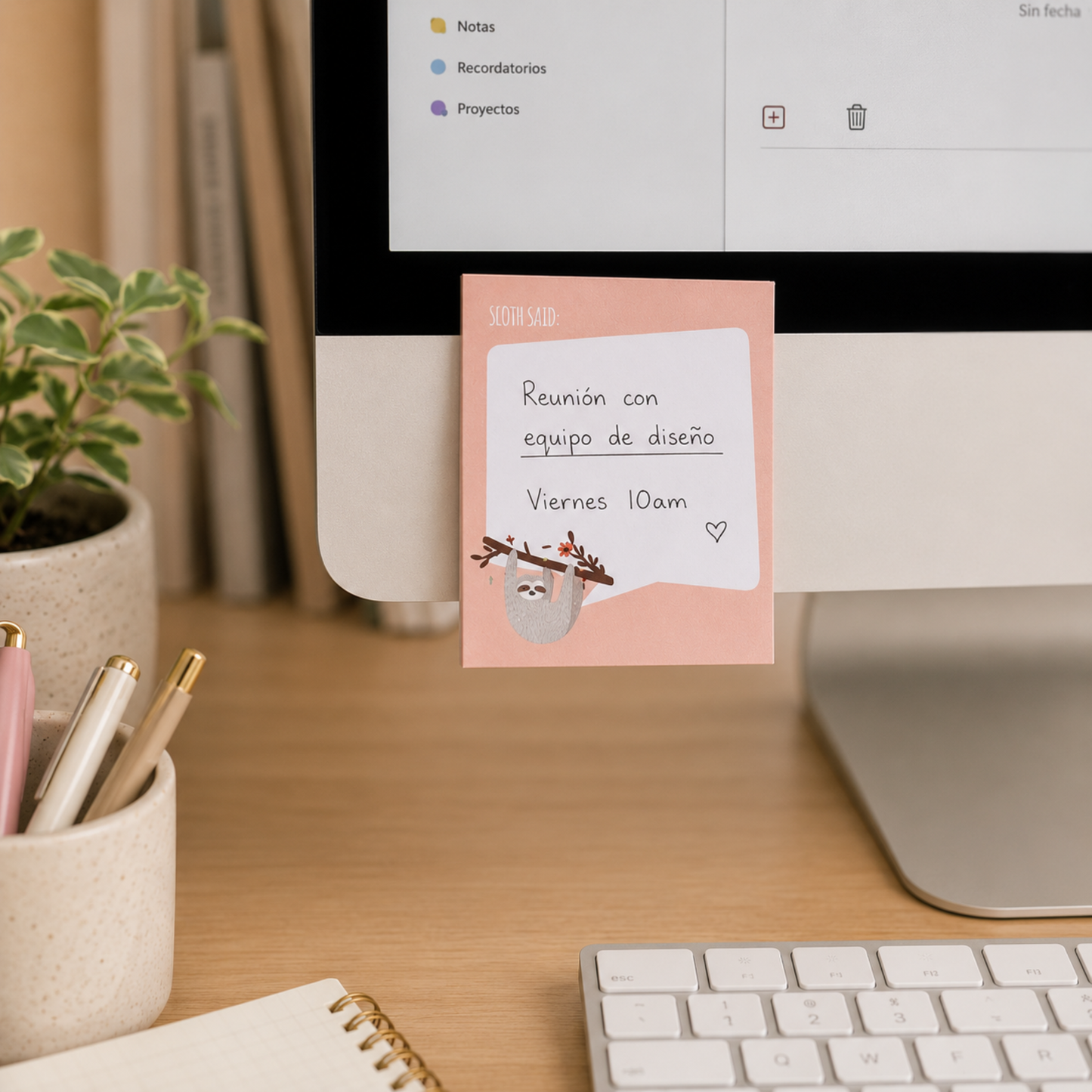 Set de Notas Adhesivas con Diseño de Perezoso para Organización de Escritorio