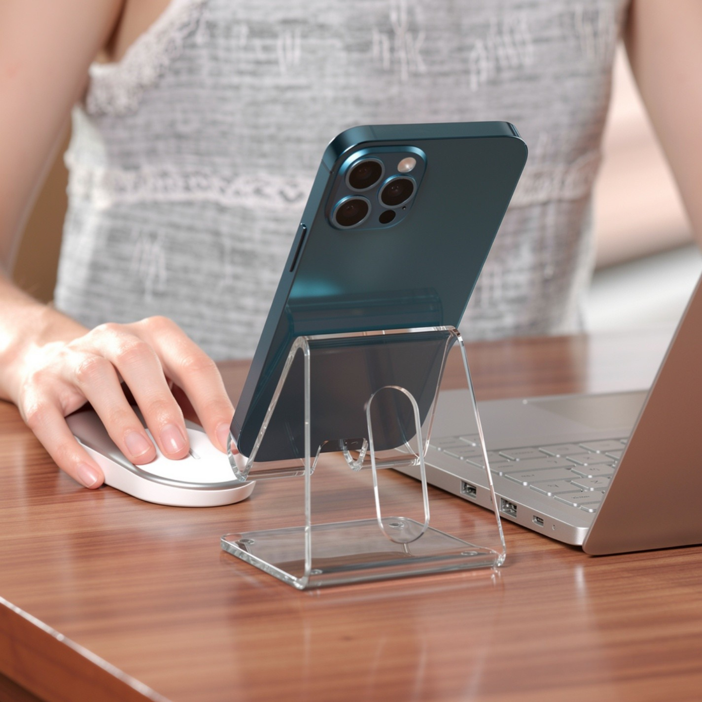Soporte Minimalista de Acrílico para Teléfono y Tablet