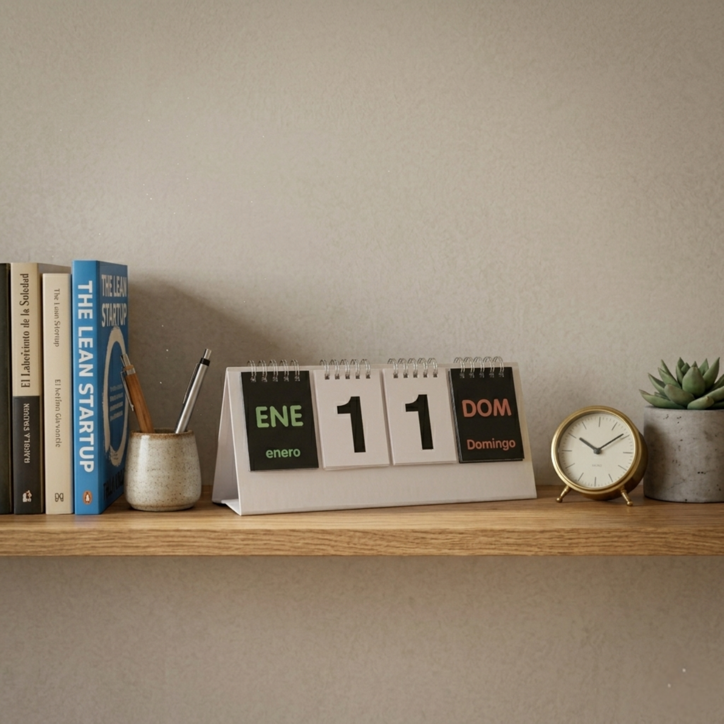 Calendario perpetuo para escritorio de estilo minimalista