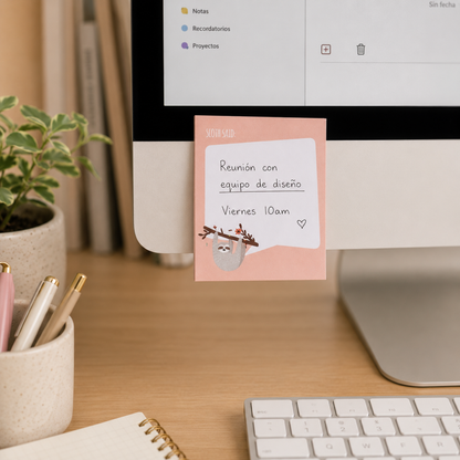 Set de Notas Adhesivas con Diseño de Perezoso para Organización de Escritorio