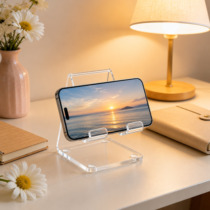 Soporte Minimalista de Acrílico para Teléfono y Tablet