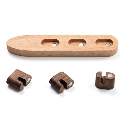 Organizador Magnético de Cables de Escritorio en Madera