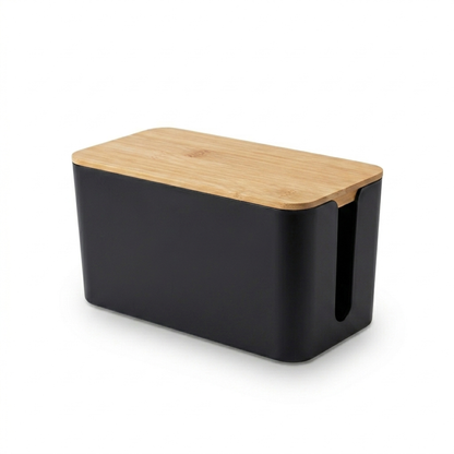 Organizador de Cables con Caja de Enchufe para Escritorio y Oficina