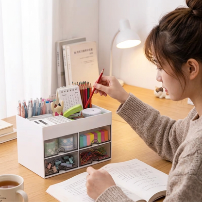 Organizador de Escritorio con Cajones y Compartimentos